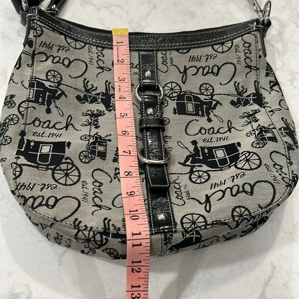 COACH F14036 Chelsea Canvas & Leather Horse & Carriage Shoulder Bag - Picture 11 of 14